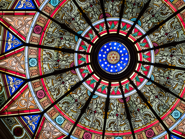 Linderman Library stained glass window